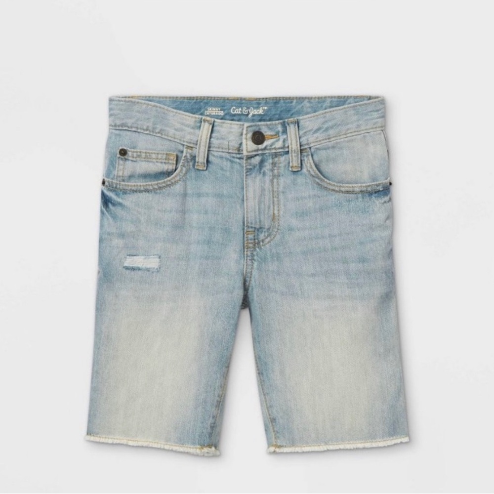 Boy's Skinny Shorts by Cat & Jack Light wash Size 16 Husky